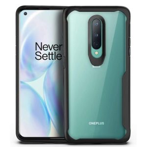 Husa Glazen Shockproof compatibila cu OnePlus 8, Air Cushioning, Protectie rafinata, Design dublu stratificat, Negru