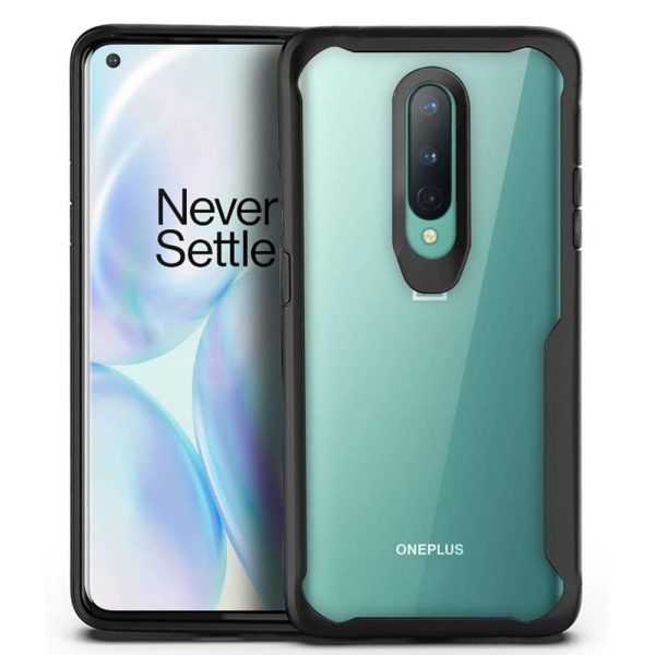 Husa Glazen Shockproof compatibila cu OnePlus 8, Air Cushioning, Protectie rafinata, Design dublu stratificat, Negru