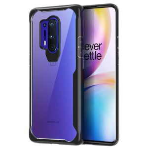 Husa Glazen Shockproof compatibila cu OnePlus 8 Pro, Air Cushioning, Protectie rafinata, Design dublu stratificat, Negru