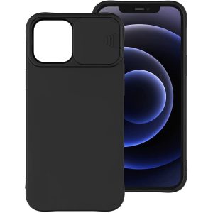 Husa compatibila cu Xiaomi Redmi Note 9 Pro, Comando CamSlider, Protectie intimitate si camera, Silicon Privacy Soft, Atingere fina, Antiamprente, Negru