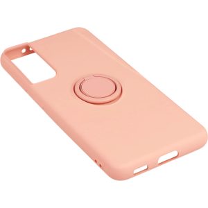 Husa compatibila cu Samsung Galaxy A52S 5G, Ultra Slim Ring, Interior microfibra, Design mat, Prevazuta cu inel de prindere si placuta metalica pentru suport auto magnetic, Roz2