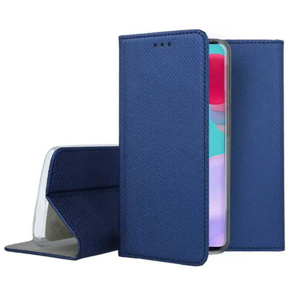 Husa carte compatibila cu Samsung Galaxy A04S, Comando Book, Inchidere magnetica, Buzunar interior pentru card, Flip stand, Protectie completa si practica, Albastru