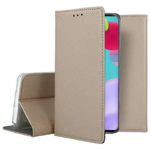 Husa carte compatibila cu Samsung Galaxy A04S, Comando Book, Inchidere magnetica, Buzunar interior pentru card, Flip stand, Protectie completa si practica, Auriu