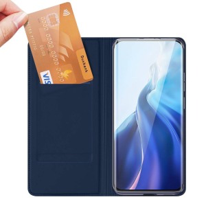 Husa carte compatibila cu iPhone 12 Pro, Comando Skin Expert, Inchidere magnetica puternica, Buzunar interior pentru card, Protectie completa si eleganta, Piele eco, Albastru2