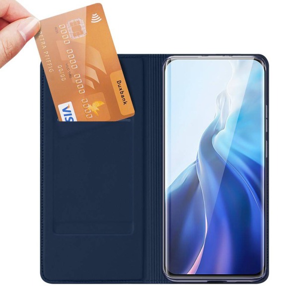 Husa carte compatibila cu iPhone 13 Pro Max, Comando Skin Expert, Inchidere magnetica puternica, Buzunar interior pentru card, Protectie completa si eleganta, Piele eco, Albastru2