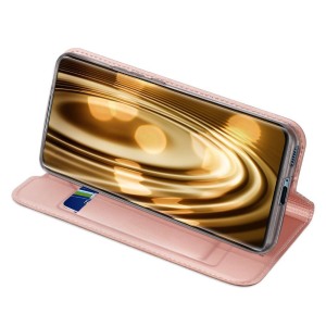 Husa carte compatibila cu Huawei P Smart Z, Comando Skin Expert, Inchidere magnetica puternica, Buzunar interior pentru card, Protectie completa si eleganta, Piele eco, Roz