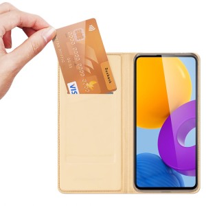 Husa carte compatibila cu Samsung Galaxy A20E, Comando Skin Expert, Inchidere magnetica puternica, Buzunar interior pentru card, Protectie completa si eleganta, Piele eco, Auriu3