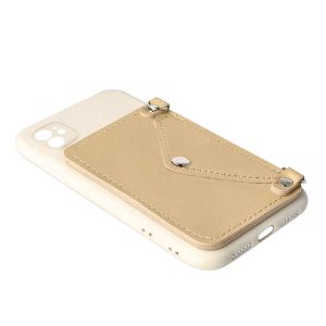 Husa Crossbody Wallet compatibila cu iPhone 11, Comando Fonix, Suport pentru carduri si lant metalic detasabil, Mini-poseta, Crem2