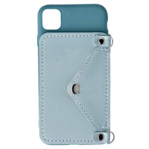 Husa Crossbody Wallet compatibila cu iPhone 11 Pro, Comando Fonix, Suport pentru carduri si lant metalic detasabil, Mini-poseta, Albastru