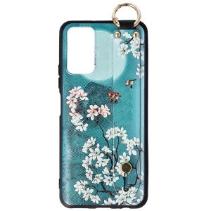 Husa Crossbody Pattern compatibila cu Samsung Galaxy Note 20, Comando Fonix, Imprimeu grafic, Lant textil detasabil, Turcoaz