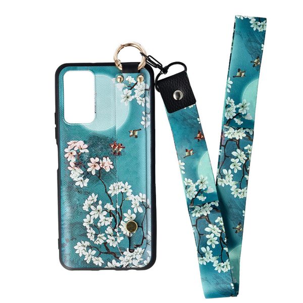 Husa Crossbody Pattern compatibila cu Samsung Galaxy Note 20, Comando Fonix, Imprimeu grafic, Lant textil detasabil, Turcoaz2