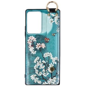 Husa Crossbody Pattern compatibila cu Samsung Galaxy Note 20 Ultra, Comando Fonix, Imprimeu grafic, Lant textil detasabil, Turcoaz