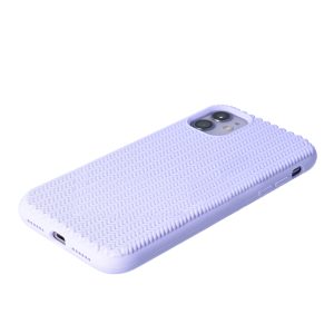 Husa Knit Texture compatibila cu Apple iPhone 11 Pro, Comando Fonix, Imprimeu crosetat, Silicon tesut, Lila2