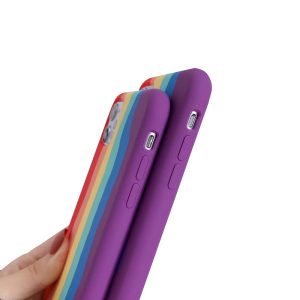 Husa Psychedelic Rainbow compatibila cu iPhone 12 Mini, Comando Fonix, Design curcubeu, Silicon flexibil, Multicolor4