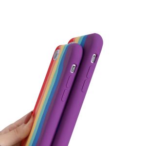 Husa Psychedelic Rainbow compatibila cu iPhone 7, Comando Fonix, Design curcubeu, Silicon flexibil, Multicolor3