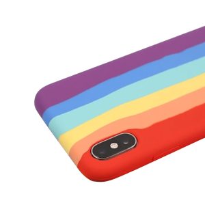 Husa Psychedelic Rainbow compatibila cu iPhone X/XS, Comando Fonix, Design curcubeu, Silicon flexibil, Multicolor3