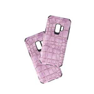 Husa Crocs Leather compatibila cu Samsung Galaxy S9, Comando Fonix, Textura piele crocodil, Montare snap-on, Slim, Piele ecologica si TPU, Lila2