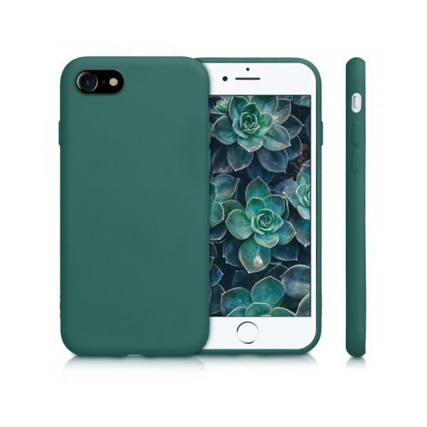 Husa Safe Flex compatibila cu iPhone 7, Comando Fonix, Design Slim flexibil, Interior captusit cu microfibra, Anti shock, Silicon moale, Textura cu finisaj mat/fin, Antiaderent, Verde inchis3