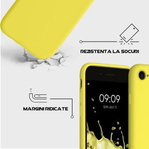 Husa Safe Flex compatibila cu iPhone 8, Comando Fonix, Design Slim flexibil, Interior captusit cu microfibra, Anti shock, Silicon moale, Textura cu finisaj mat/fin, Antiaderent, Galben5