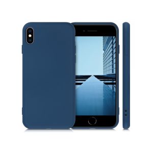 Husa Safe Flex compatibila cu iPhone X/XS, Comando Fonix, Design Slim flexibil, Interior captusit cu microfibra, Anti shock, Silicon moale, Textura cu finisaj mat/fin, Antiaderent, Albastru3