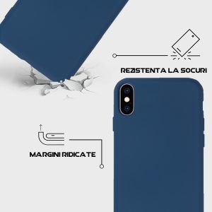 Husa Safe Flex compatibila cu iPhone X/XS, Comando Fonix, Design Slim flexibil, Interior captusit cu microfibra, Anti shock, Silicon moale, Textura cu finisaj mat/fin, Antiaderent, Albastru5