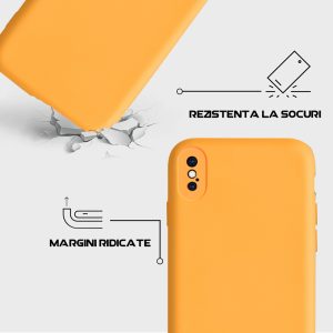 Husa Safe Flex compatibila cu iPhone X/XS, Comando Fonix, Design Slim flexibil, Interior captusit cu microfibra, Anti shock, Silicon moale, Textura cu finisaj mat/fin, Antiaderent, Portocaliu5