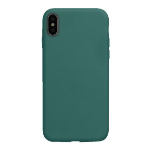 Husa Safe Flex compatibila cu iPhone X/XS, Comando Fonix, Design Slim flexibil, Interior captusit cu microfibra, Anti shock, Silicon moale, Textura cu finisaj mat/fin, Antiaderent, Verde inchis