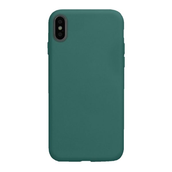 Husa Safe Flex compatibila cu iPhone X/XS, Comando Fonix, Design Slim flexibil, Interior captusit cu microfibra, Anti shock, Silicon moale, Textura cu finisaj mat/fin, Antiaderent, Verde inchis