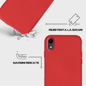 Husa Safe Flex compatibila cu iPhone XR, Comando Fonix, Design Slim flexibil, Interior captusit cu microfibra, Anti shock, Silicon moale, Textura cu finisaj mat/fin, Antiaderent, Rosu5