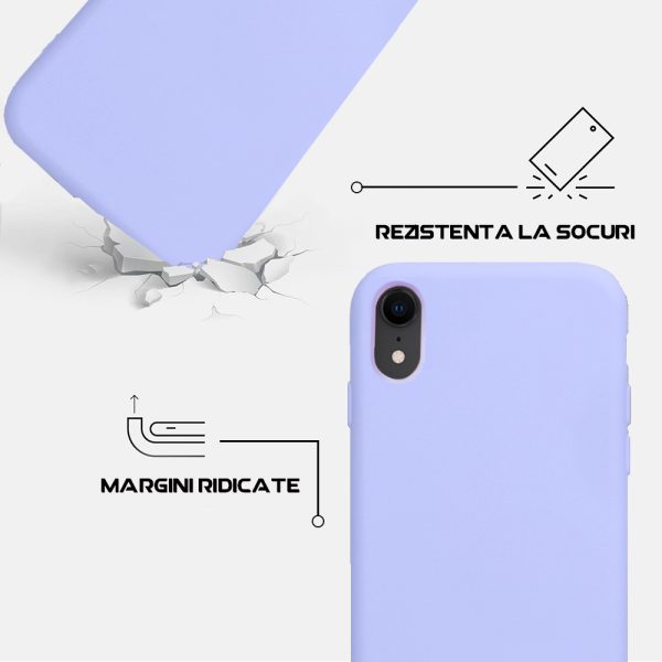 Husa Safe Flex compatibila cu iPhone XR, Comando Fonix, Design Slim flexibil, Interior captusit cu microfibra, Anti shock, Silicon moale, Textura cu finisaj mat/fin, Antiaderent, Lila5