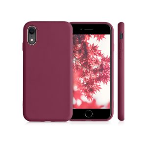 Husa Safe Flex compatibila cu iPhone XR, Comando Fonix, Design Slim flexibil, Interior captusit cu microfibra, Anti shock, Silicon moale, Textura cu finisaj mat/fin, Antiaderent, Marsala3