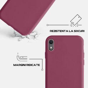 Husa Safe Flex compatibila cu iPhone XR, Comando Fonix, Design Slim flexibil, Interior captusit cu microfibra, Anti shock, Silicon moale, Textura cu finisaj mat/fin, Antiaderent, Marsala5