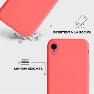 Husa Safe Flex compatibila cu iPhone XR, Comando Fonix, Design Slim flexibil, Interior captusit cu microfibra, Anti shock, Silicon moale, Textura cu finisaj mat/fin, Antiaderent, Caramiziu5