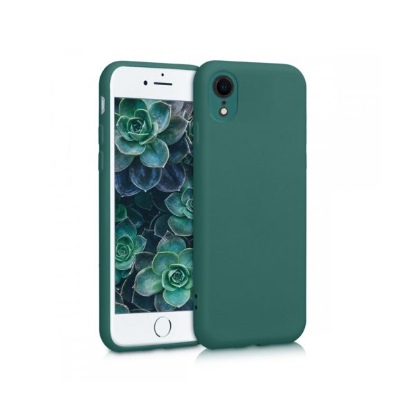 Husa Safe Flex compatibila cu iPhone XR, Comando Fonix, Design Slim flexibil, Interior captusit cu microfibra, Anti shock, Silicon moale, Textura cu finisaj mat/fin, Antiaderent, Verde inchis2