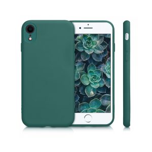 Husa Safe Flex compatibila cu iPhone XR, Comando Fonix, Design Slim flexibil, Interior captusit cu microfibra, Anti shock, Silicon moale, Textura cu finisaj mat/fin, Antiaderent, Verde inchis3