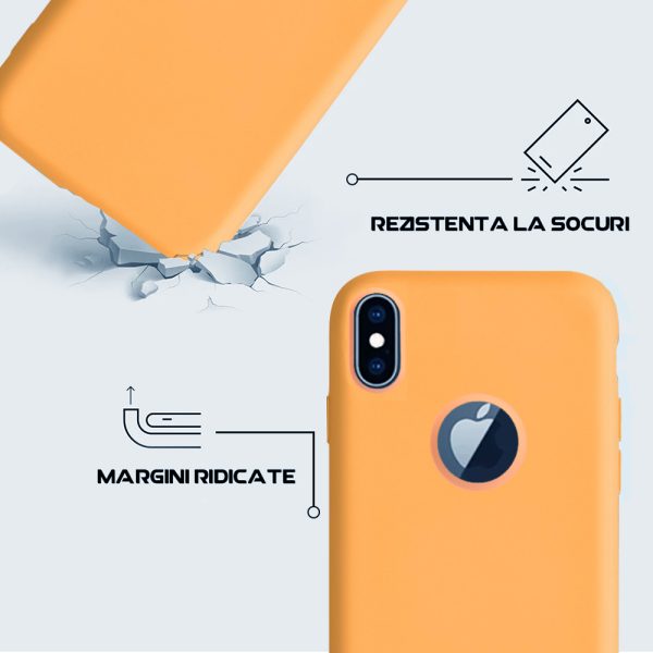 Husa Safe Flex compatibila cu iPhone XS Max, Comando Fonix, Design Slim flexibil, Interior captusit cu microfibra, Anti shock, Silicon moale, Textura cu finisaj mat/fin, Antiaderent, Coral5