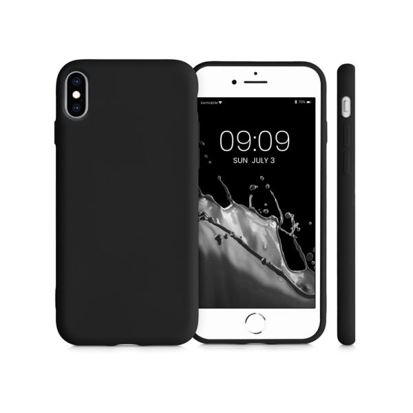 Husa Safe Flex compatibila cu iPhone XS Max, Comando Fonix, Design Slim flexibil, Interior captusit cu microfibra, Anti shock, Silicon moale, Textura cu finisaj mat/fin, Antiaderent, Negru3