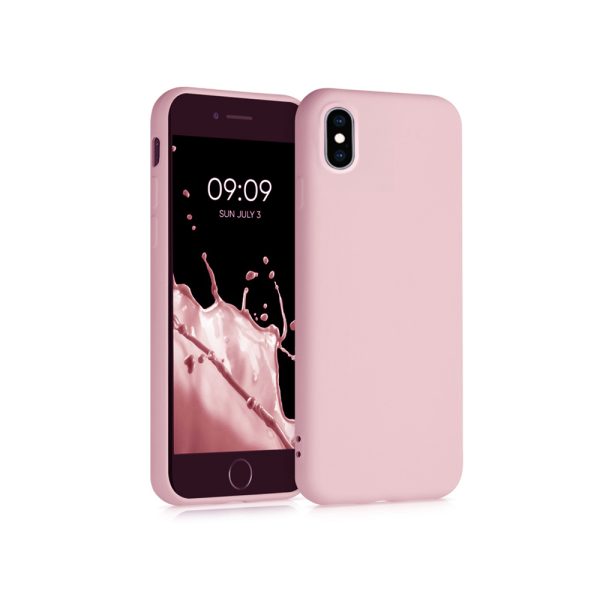 Husa Safe Flex compatibila cu iPhone XS Max, Comando Fonix, Design Slim flexibil, Interior captusit cu microfibra, Anti shock, Silicon moale, Textura cu finisaj mat/fin, Antiaderent, Roz2