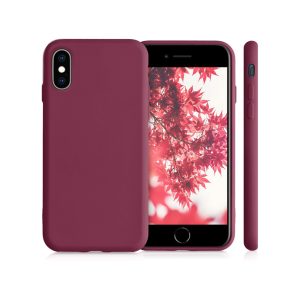 Husa Safe Flex compatibila cu iPhone XS Max, Comando Fonix, Design Slim flexibil, Interior captusit cu microfibra, Anti shock, Silicon moale, Textura cu finisaj mat/fin, Antiaderent, Marsala3