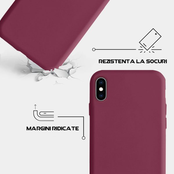 Husa Safe Flex compatibila cu iPhone XS Max, Comando Fonix, Design Slim flexibil, Interior captusit cu microfibra, Anti shock, Silicon moale, Textura cu finisaj mat/fin, Antiaderent, Marsala5