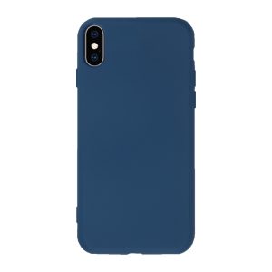 Husa Safe Flex compatibila cu iPhone XS Max, Comando Fonix, Design Slim flexibil, Interior captusit cu microfibra, Anti shock, Silicon moale, Textura cu finisaj mat/fin, Antiaderent, Albastru