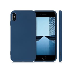 Husa Safe Flex compatibila cu iPhone XS Max, Comando Fonix, Design Slim flexibil, Interior captusit cu microfibra, Anti shock, Silicon moale, Textura cu finisaj mat/fin, Antiaderent, Albastru3