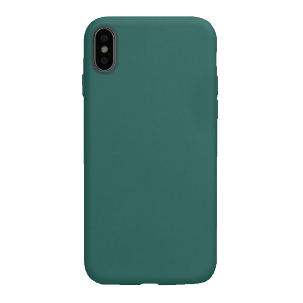 Husa Safe Flex compatibila cu iPhone XS Max, Comando Fonix, Design Slim flexibil, Interior captusit cu microfibra, Anti shock, Silicon moale, Textura cu finisaj mat/fin, Antiaderent, Verde inchis