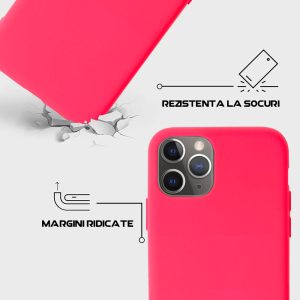 Husa Safe Flex compatibila cu iPhone 11 Pro, Comando Fonix, Design Slim flexibil, Interior captusit cu microfibra, Anti shock, Silicon moale, Textura cu finisaj mat/fin, Antiaderent, Roz aprins5