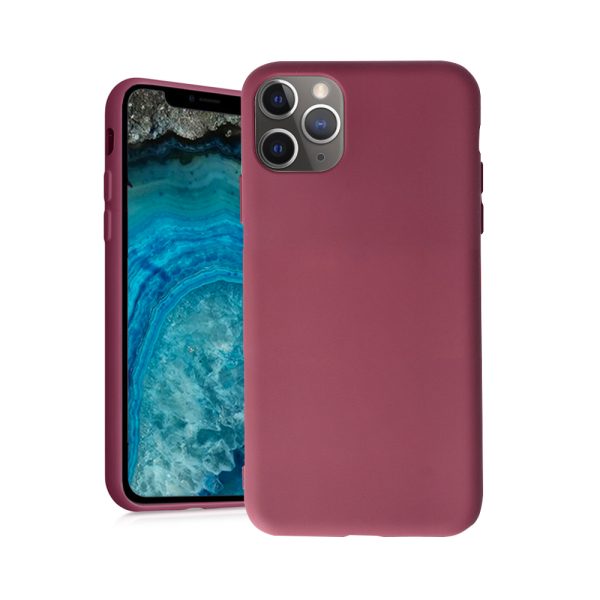 Husa Safe Flex compatibila cu iPhone 11 Pro, Comando Fonix, Design Slim flexibil, Interior captusit cu microfibra, Anti shock, Silicon moale, Textura cu finisaj mat/fin, Antiaderent, Marsala2