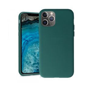 Husa Safe Flex compatibila cu iPhone 11 Pro, Comando Fonix, Design Slim flexibil, Interior captusit cu microfibra, Anti shock, Silicon moale, Textura cu finisaj mat/fin, Antiaderent, Verde inchis2