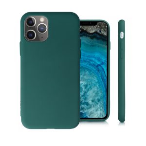 Husa Safe Flex compatibila cu iPhone 11 Pro, Comando Fonix, Design Slim flexibil, Interior captusit cu microfibra, Anti shock, Silicon moale, Textura cu finisaj mat/fin, Antiaderent, Verde inchis3