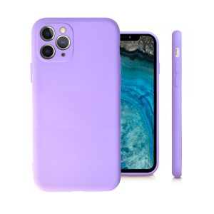 Husa Safe Flex compatibila cu iPhone 11 Pro, Comando Fonix, Design Slim flexibil, Interior captusit cu microfibra, Anti shock, Silicon moale, Textura cu finisaj mat/fin, Antiaderent, Mov deschis3