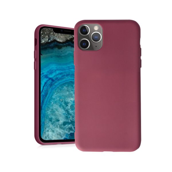 Husa Safe Flex compatibila cu iPhone 11 Pro Max, Comando Fonix, Design Slim flexibil, Interior captusit cu microfibra, Anti shock, Silicon moale, Textura cu finisaj mat/fin, Antiaderent, Marsala2