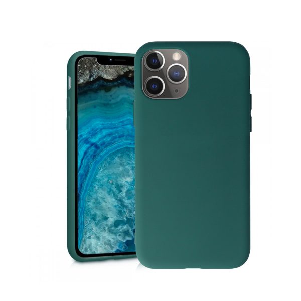 Husa Safe Flex compatibila cu iPhone 11 Pro Max, Comando Fonix, Design Slim flexibil, Interior captusit cu microfibra, Anti shock, Silicon moale, Textura cu finisaj mat/fin, Antiaderent, Verde inchis2